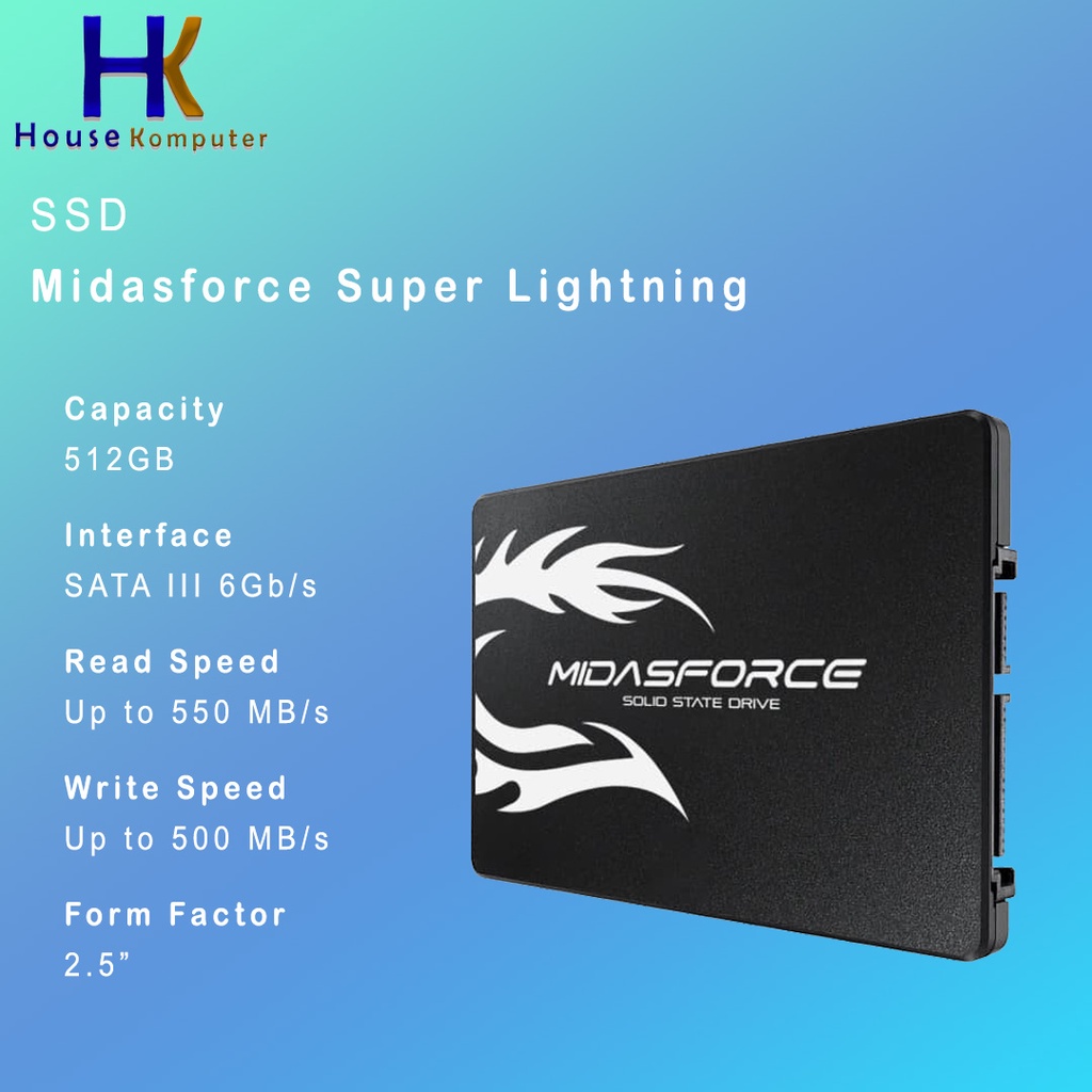 SSD Midasforce Superlightning 512GB For Laptop Komputer PC Computer