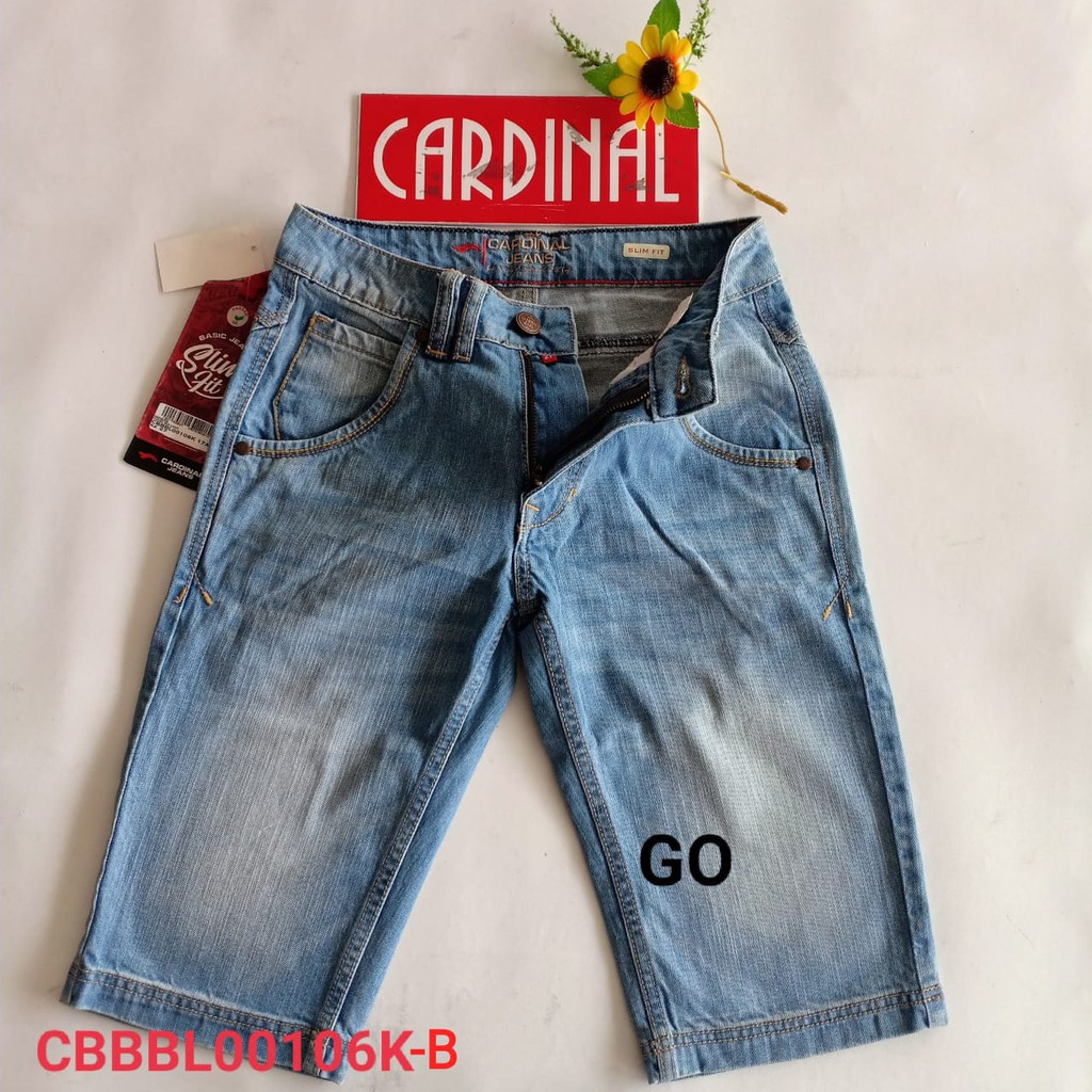 gof CARDINAL CBBBL-1 Celana Pendek Jeans Bermuda Casual Sobek Slimfit Reguler Fit Cowok Dewasa