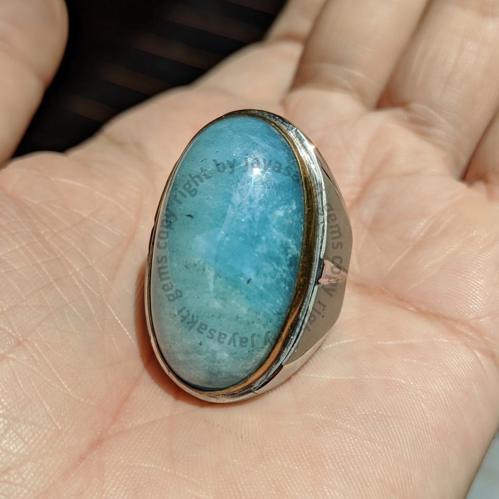 Natural Batu Akik Permata Aquamarine Berly Semi Pandan AMB01