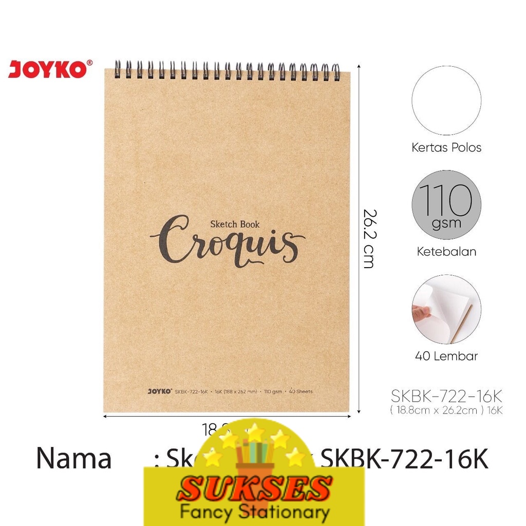 

Buku Sketsa Gambar Sketch Book Joyko Skbk-722 16K