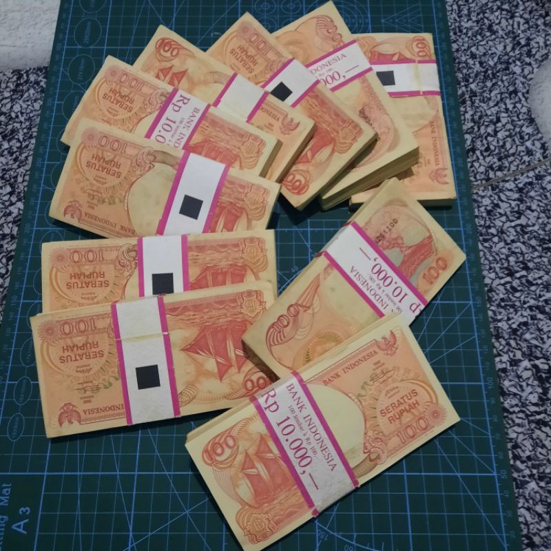 Uang kuno 100 rupiah 1992 gepokan murah
