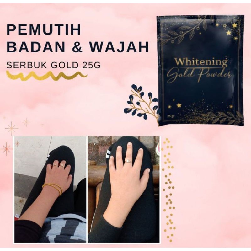 Serbuk Gold Pemutih Badan dan Wajah