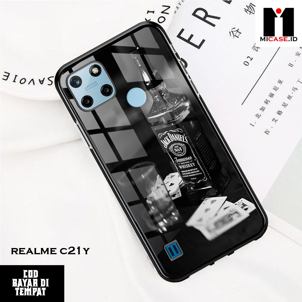 Case REALME C21Y - Casing REALME C21Y Fashion Case Terbaru 2022 MI.CASE [ MINUMAN ] Soft Case Glass 