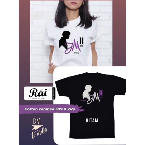 kpop | baju/kaos/t-shirt unisex (laki-laki &amp; perempuan) gambar siluet member, logo bts (Jimin)