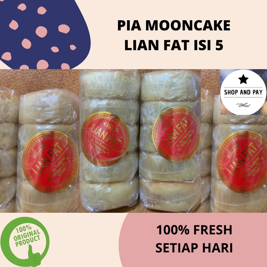 

Pia Lian Fat Kacang Hijau Bakpia LianFat Isi 5 (2 pack)