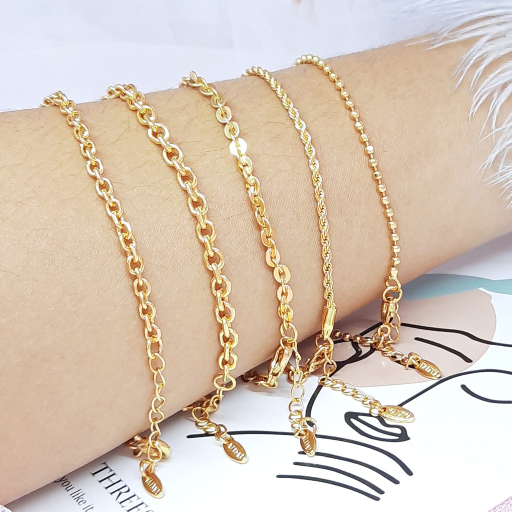 Gelang Wanita Xuping Sisik Naga Premium Rantai Polos Lapis Emas - BB391