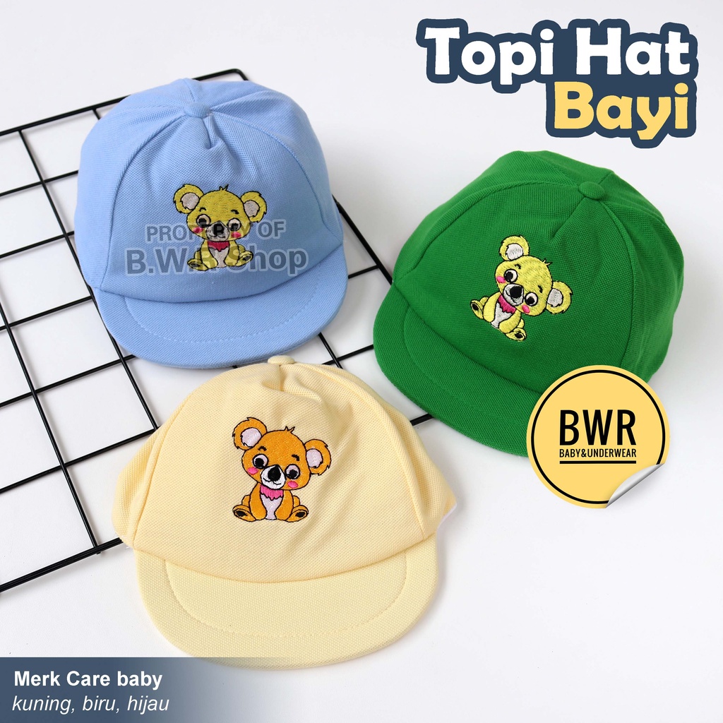 Topi Anak Bayi Laki Laki CARE Motif KOALA | 0-6 Bulan Topi Bayi Newborn Lucu - Bwr IX