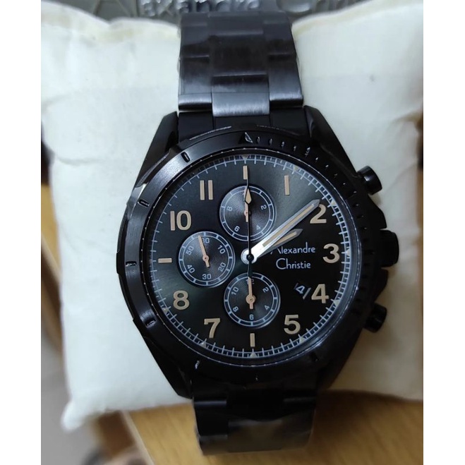 jam tangan alexandre christie pria stainless chrono on