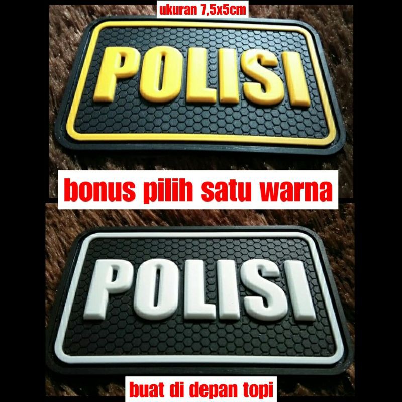 Patch Rubber Emblem Karet 1set