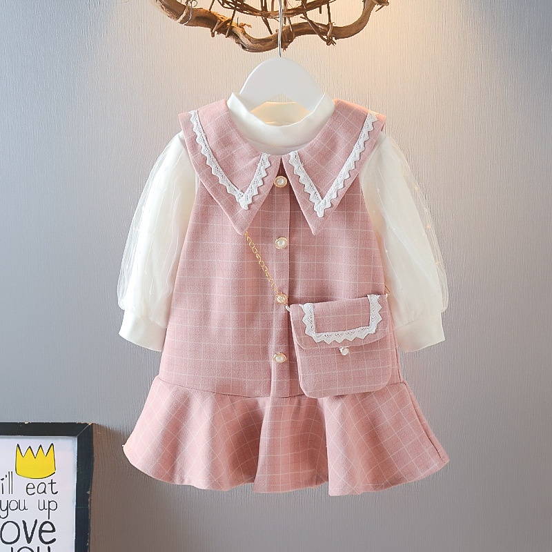 HappyOliver DRESS CAROL BAGS 3in1 EBV Baju Dress Anak Perempuan Import/Dress Bayi Perempuan/Gaun Bayi Perempuan/Dress Pesta/Dress Bayi