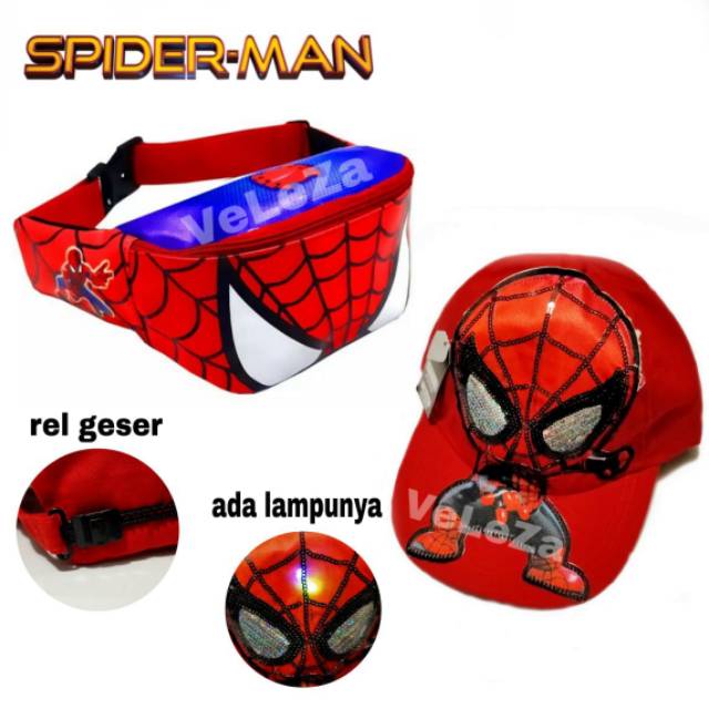 Tas Selempang Anak Laki-Laki Karakter Superhero Free Topi