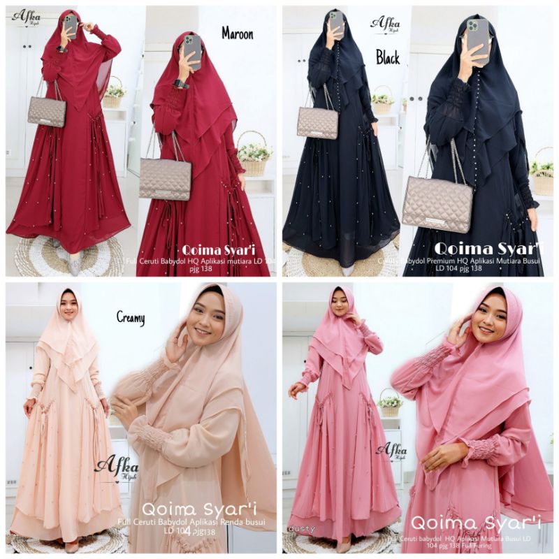 QOIMA SYARI BY AFKA (100% REAL PICT ORI BERLABEL AFKA HIJAB)