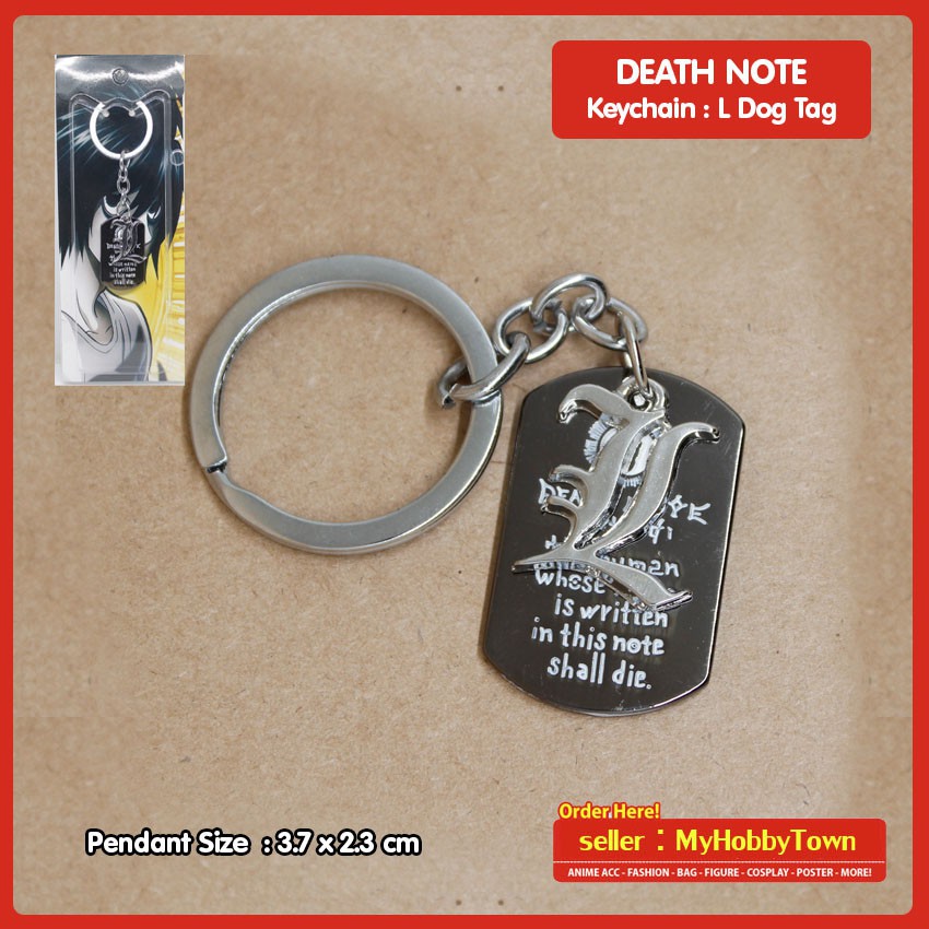 Gantungan Kunci Anime Death Note : L Dog Tag