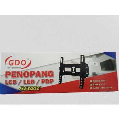 Bracket TV GDO Tembok Flexible 14 - 32 inci Breket Televisi LED LCD PDP Plasma TV Monitor Wall Briket Tv Gantung Dinding Semua Merk Tipi Universal Ajustable Bonus Waterpass Penyangga Tv Best Seller 14inc 17inc 22inc 24inc 32inch Termurah Harga Grosir