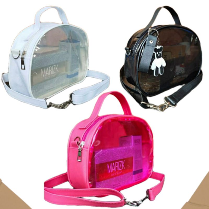 Tas Selempang Transparan  Kosmetik / Tas mika pvc anisa
