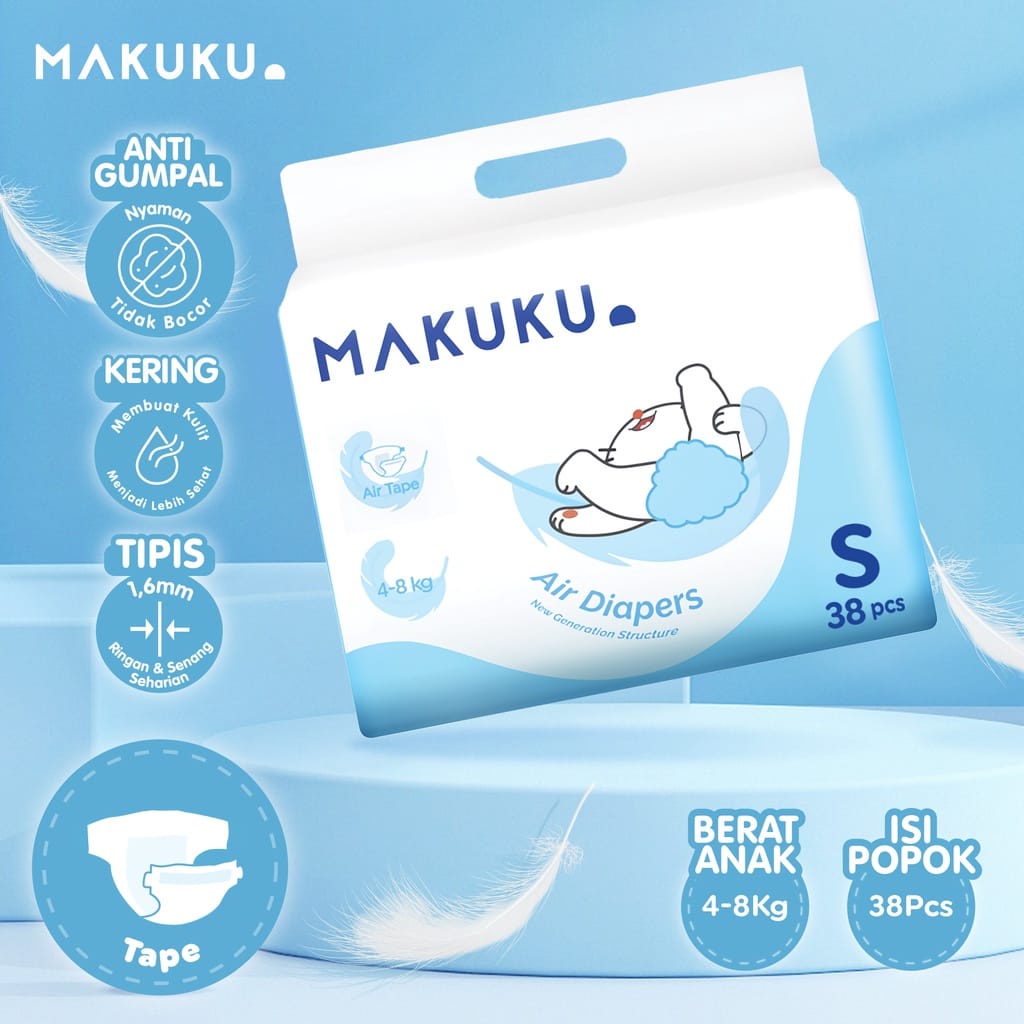 MAKUKU SAP DIAPERS SLIM TAPE NB 28 I  S 38 / M 36