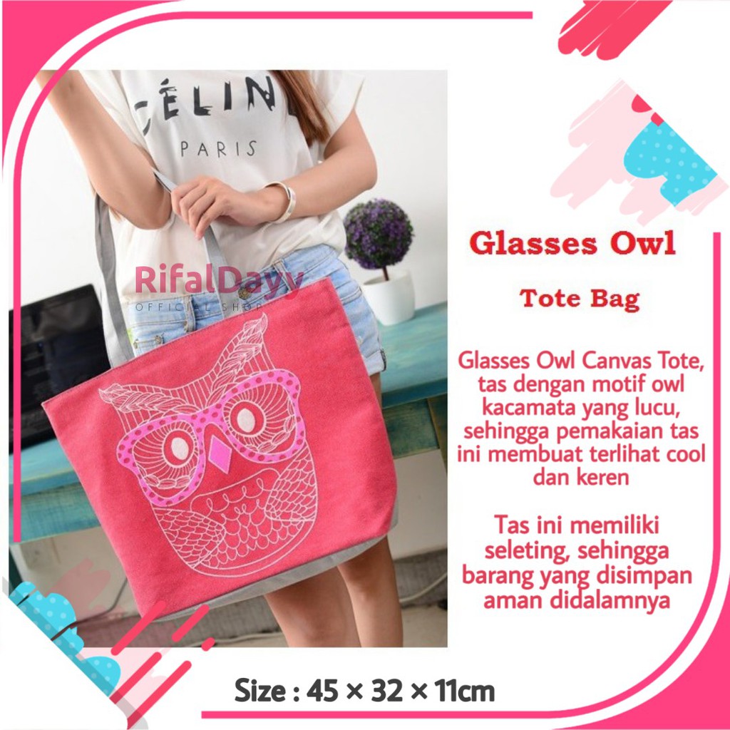 Tas Wanita / Tote Bag Wanita / Tas Canvas Wanita / Motif / Love Music Canvas Tote Bag