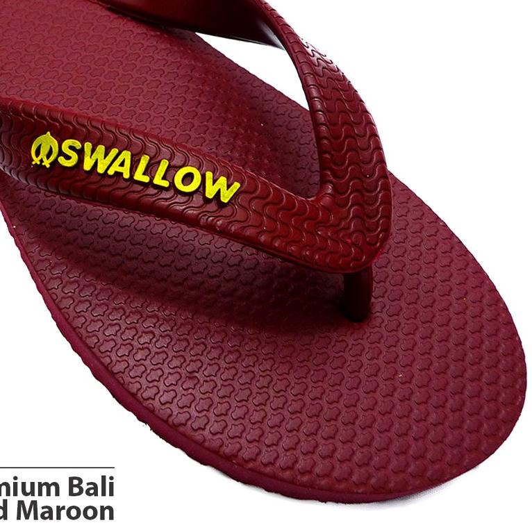 ✲ Sandal Jepit Swallow Premium Bali [RED Maroon] | Size tersedia Uk. 9.5 - 11.5 Warna Merah Maroon [
