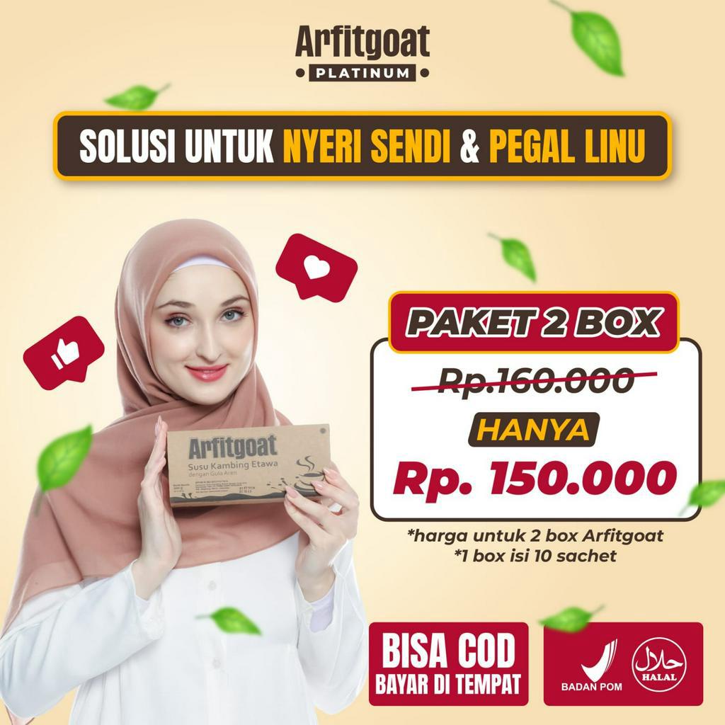 

Paket Hemat 2 Box Susu Arfitgoat Susu Kesehatan Tulang Sendi dan Syaraf Promo