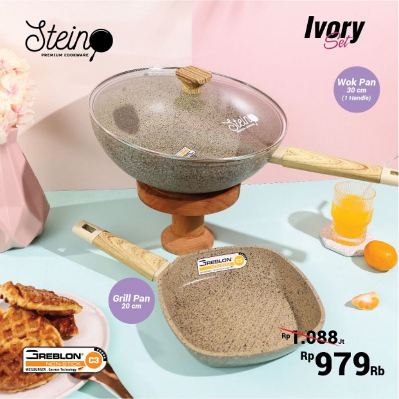 Steincookware stein cookware Frying Pan grill Granite panci anti lengket greblon sauce WOK carrara