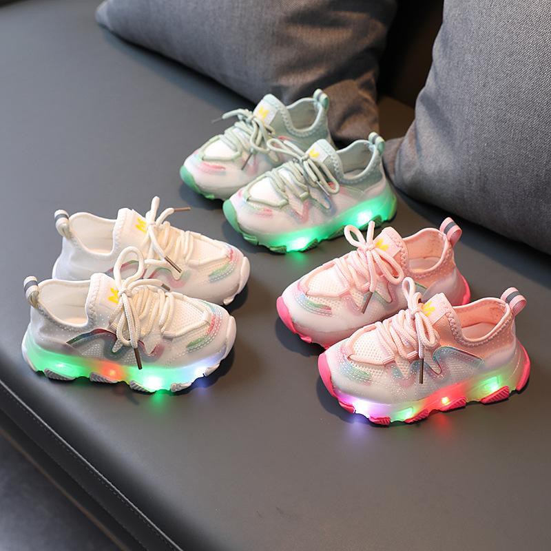 (HZ) Sepatu anak SNEAKERS Led HZK67