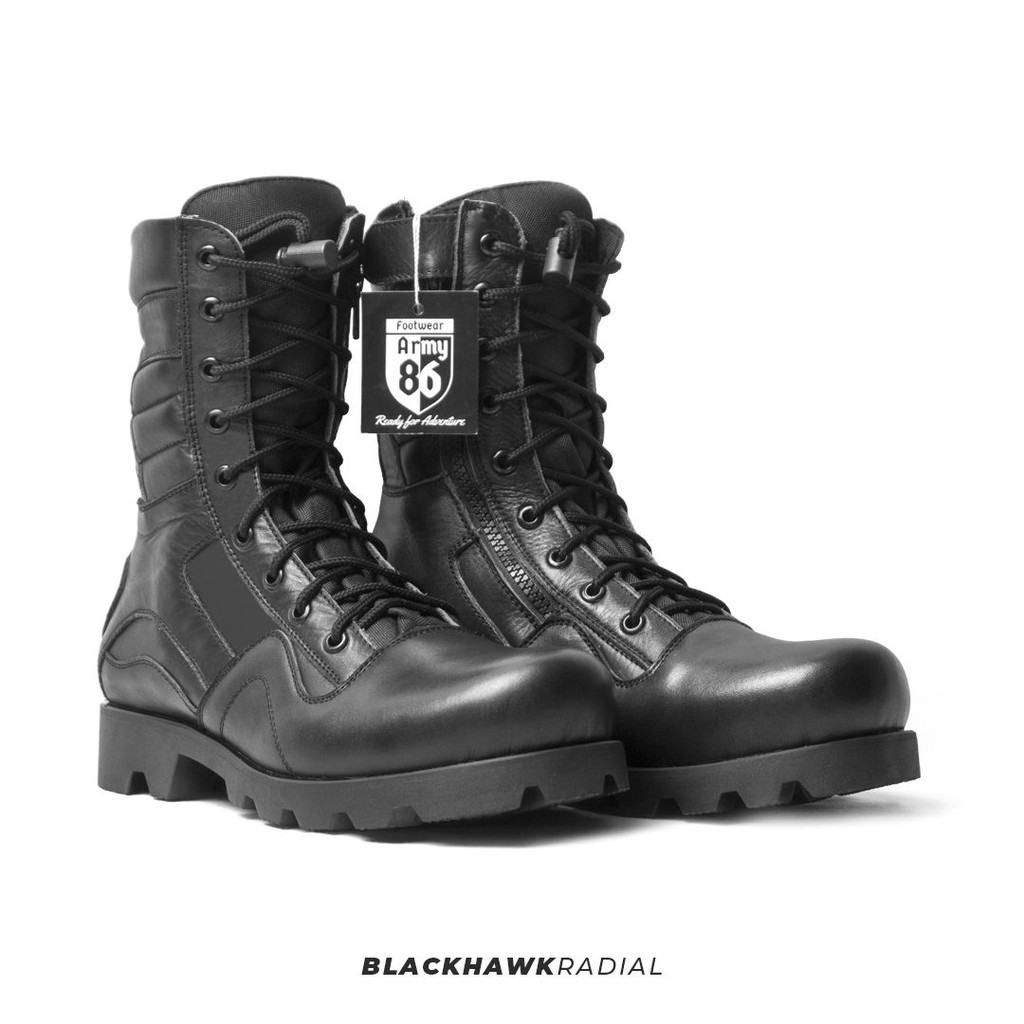 Sepatu PDL Blackhawk Radial Kulit Sapi Asli Army 86 Original TNI Polri Security Brimob