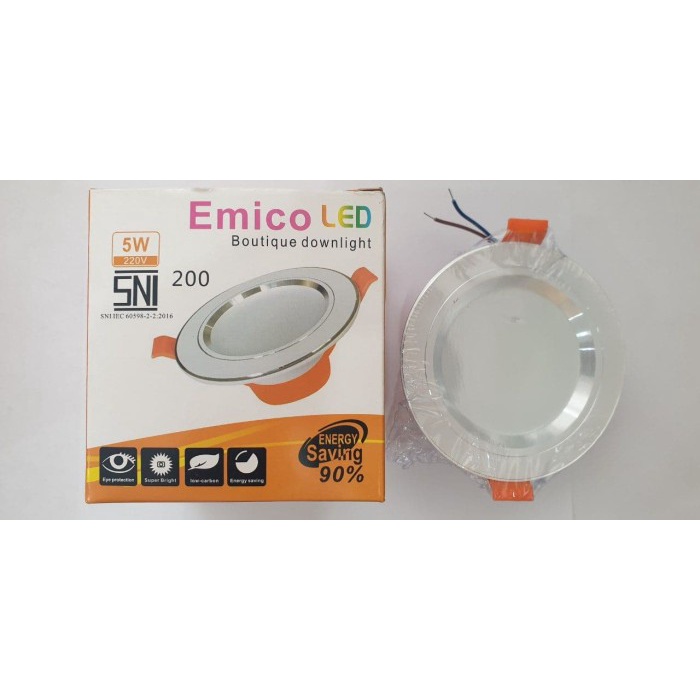 Emico Lampu LED Downlight Lamp 5 watt 3 Warna Panel Light Lampu Plafon