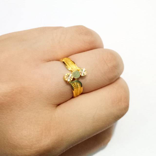 Cincin emas asli kadar 875 model plat