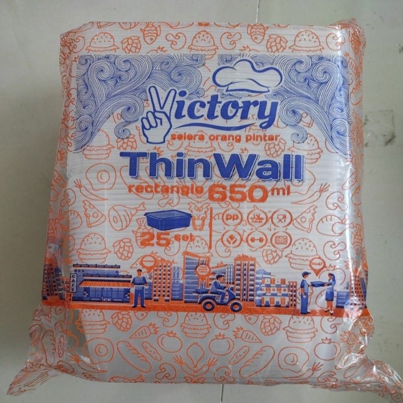 Thinwall 650ml Per Pack 25 pcs food container box tempat kotak makanan plastik