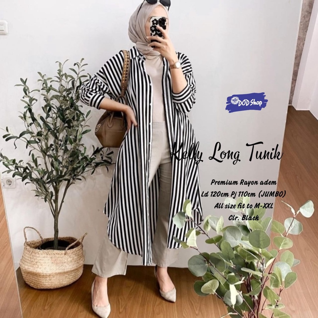 kelly tunik baju pakaian atasan blouse blus bluse kemeja longtunik dress dres mini jumbo ld 120 xxxl