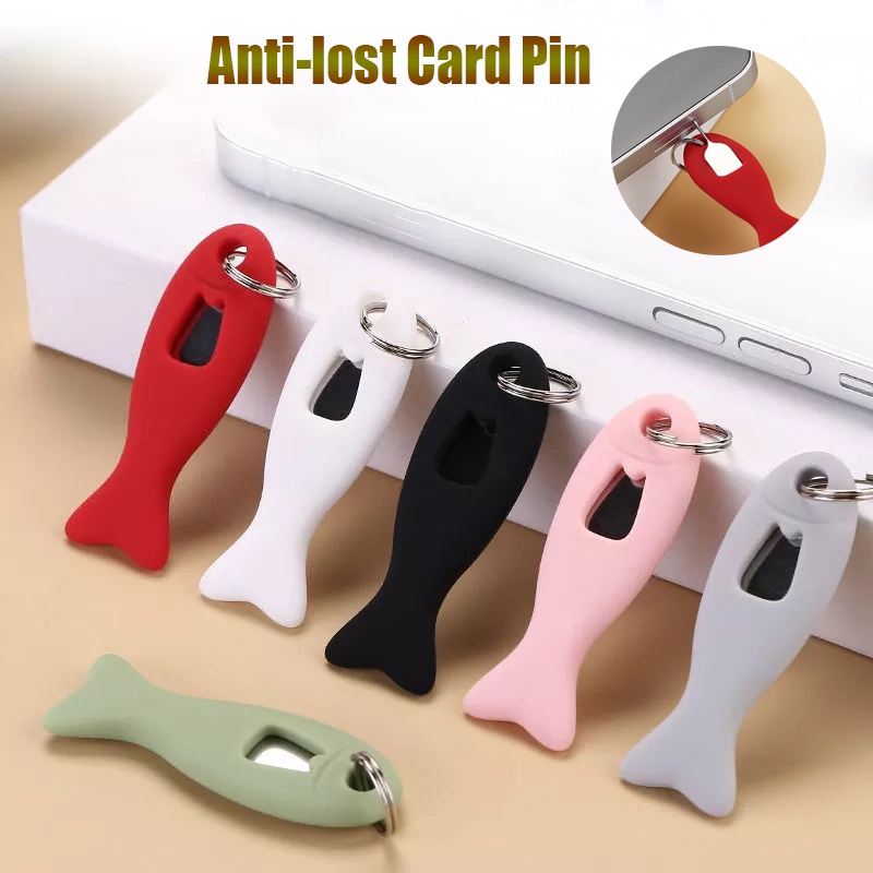 1pc Pin Silikon Anti Hilang Warna Permen Untuk Melepas Sim Card / Gantungan Kunci Universal