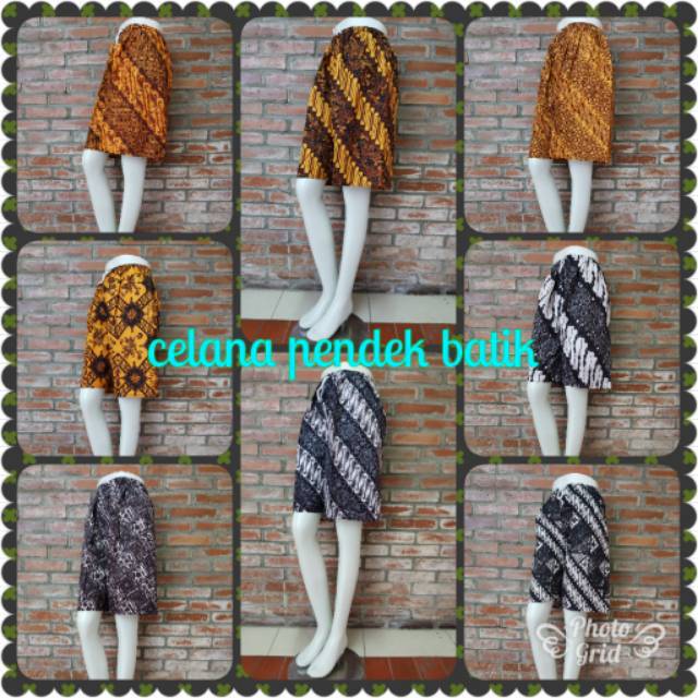 Celana batik pendek / celana batik / celana pendek batik jogja malioboro pria dan wanita / celana pe