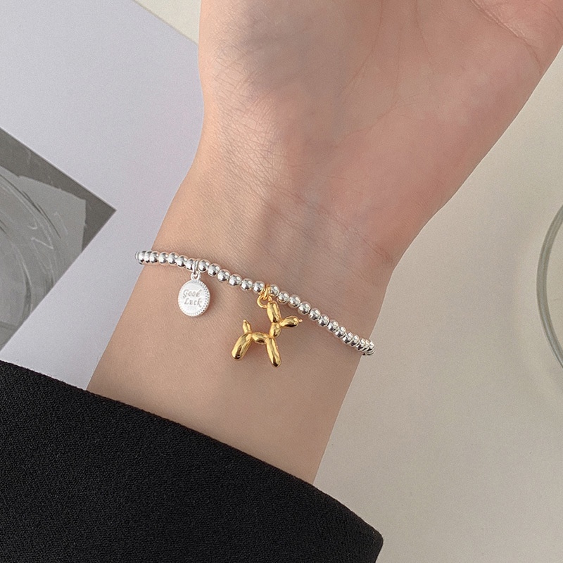 Gelang Rantai Dengan Liontin Koin Bentuk Anjing Bahan Alloy Untuk Wanita