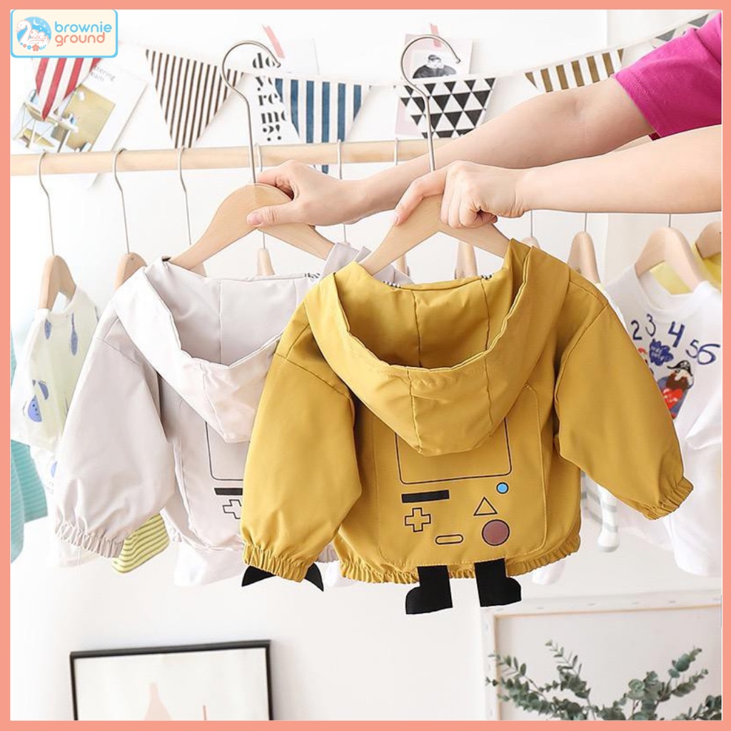 [COD] Jaket anak impor premium Gameboy Putih &amp; Kuning / baju baby Unisex 0-5 Tahun