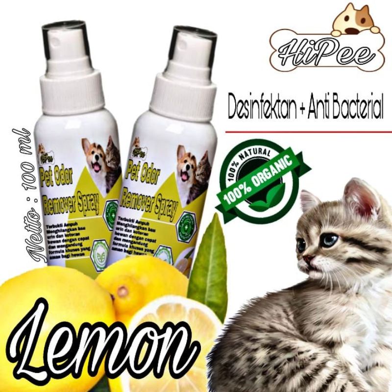 Penghilang Bau Kotoran Kucing Anjing 100 ML / Penghilang Bau kandang kucing anjing hamster / pengharum kandang kucing anjing hamster hewan / Pewangi pasir kucing / Desinfektan Kandang Hewan / Penghilang bau Pesing Kencing Kucing Anjing / Anti Bakteria