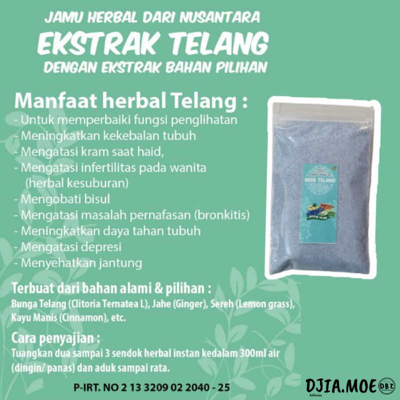 

Minuman serbuk Bunga Telang. Ekstrak bunga telang. Minuman instan Bunga telang