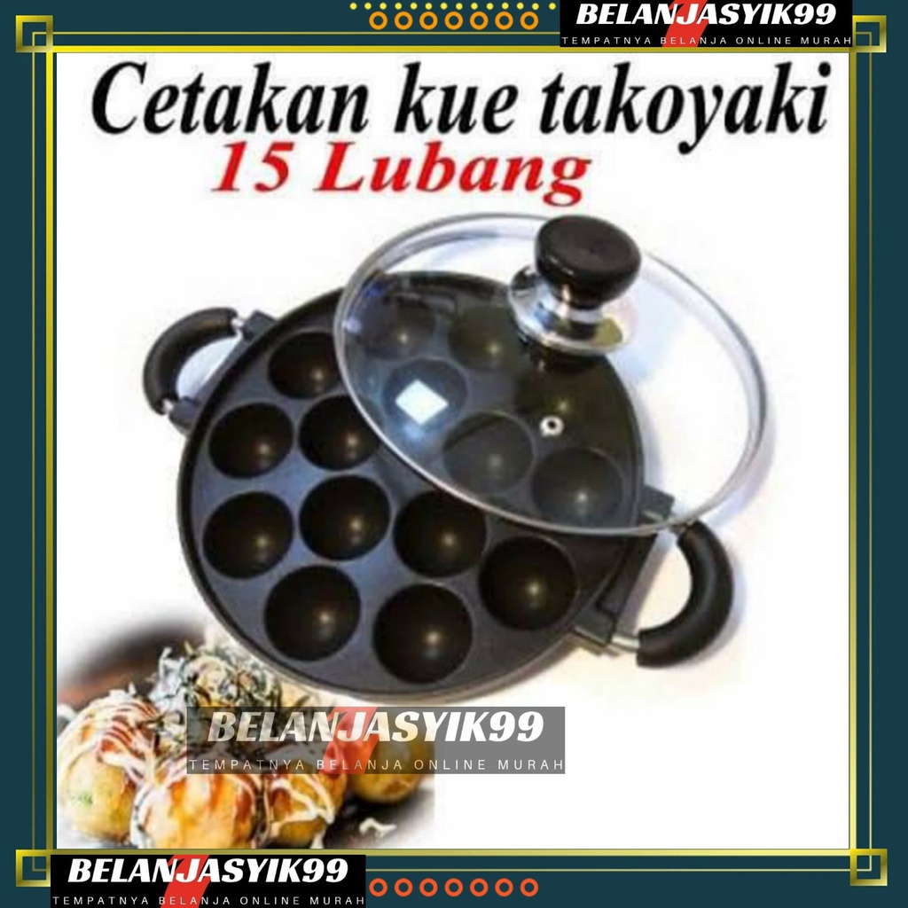 CETAKAN TAKOYAKI 15 LUBANG + TUTUP KACA / CETAKAN 15 LUBANG TAKOYAKI