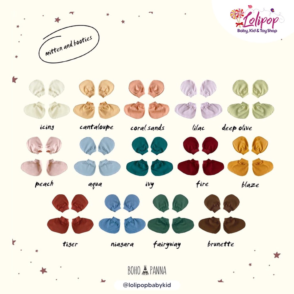 BOHOPANNA - STK - Mitten And Booties - Sarung Tangan Dan Sarung Kaki Bayi