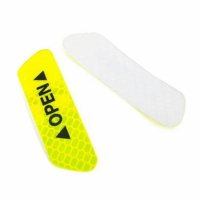 4Pcs 1 Set Yellow Kuning Sticker Open Stiker Pintu Mobil Nyala Malam Reflective Safety Car Pantul