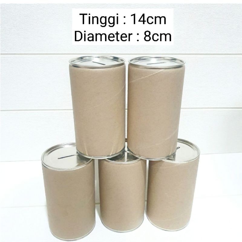 Celengan Kaleng Polos Tanpa Sticker Small uk. 14 x 8 cm