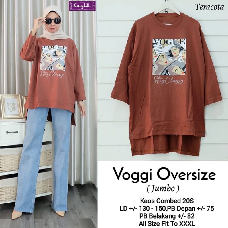 Atasan Wanita Terbaru Voggi Blouse Wanita Oversize Baju Cewek Kekinian Kaos Remaja Perempuan Matt Combed 20s