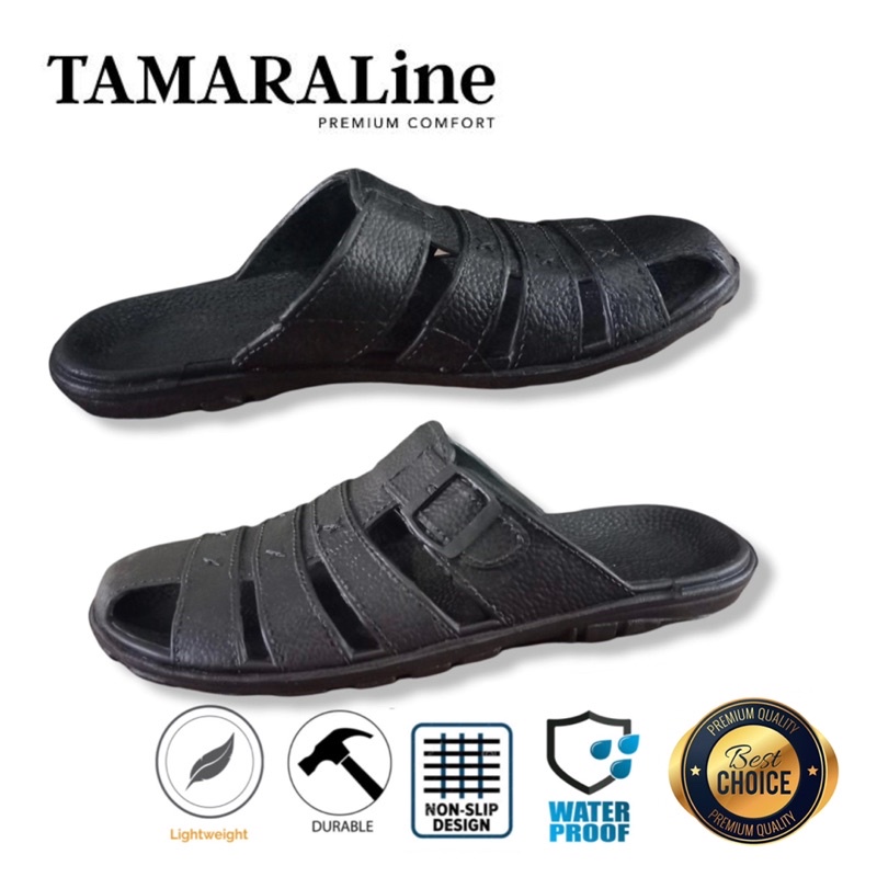 Sepatu Sandal Selop Slide Slip on Karet Pria Dewasa / Remaja - TAMARALINE 209 / Bahan Premium Lentur Empuk Ringan Kuat Anti Slip Anti Air / Model Casual Santai Rumah Kerja Outdoor Kamar Mandi  Murah Original