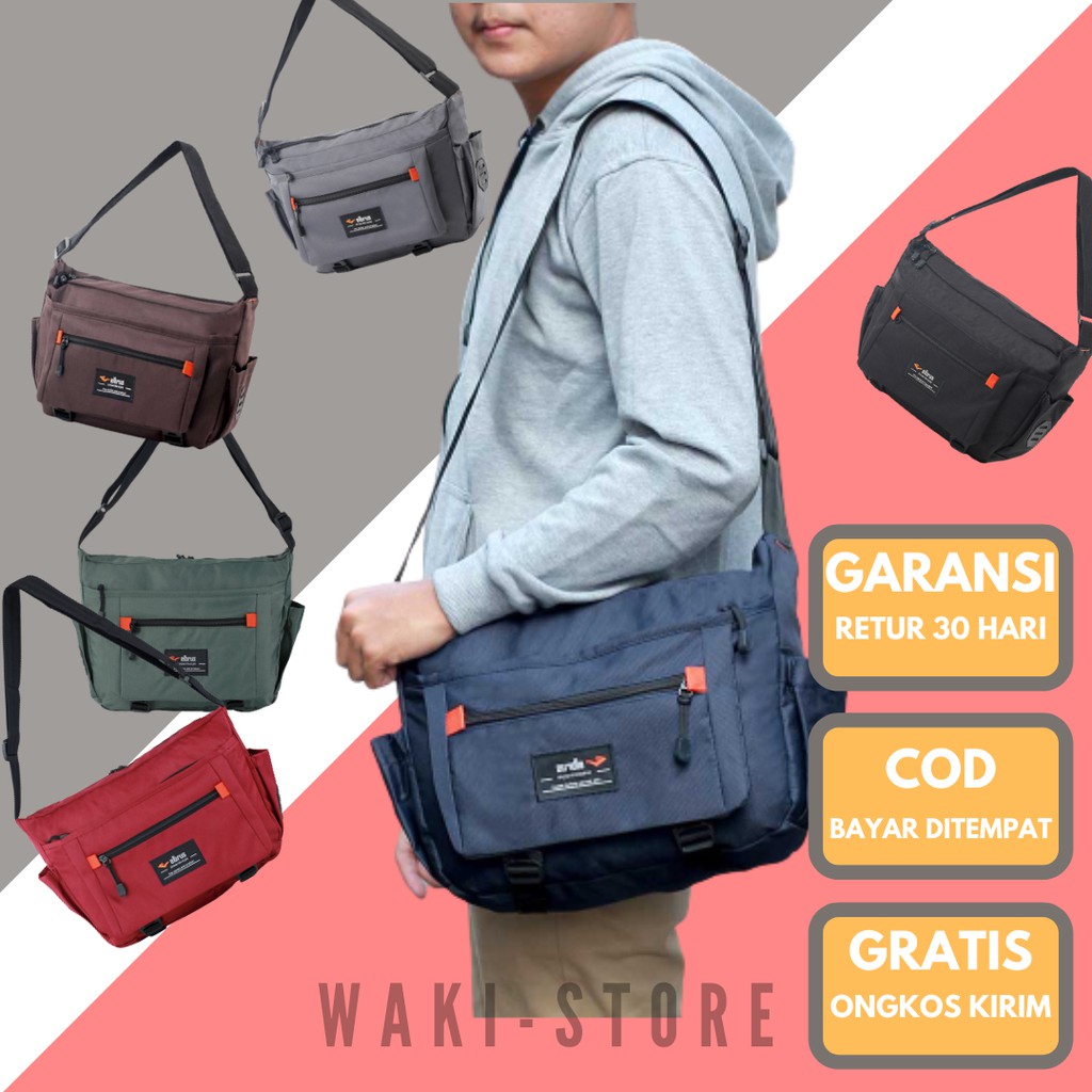 Tas Selempang Pria Sling bag Slempang Kerja Distro Besar Murah Promo Tas Bahu Cowok Ori hp kamera