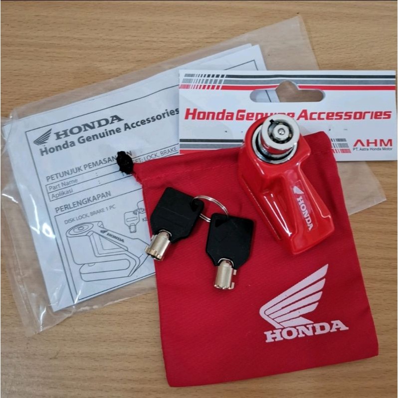 KUNCI DISC CAKRAM HONDA DISC LOCK UNIVERSAL WARNA MERAH