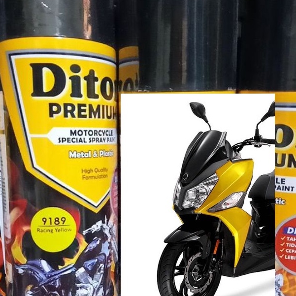 DITON Premium Pilok Pilox Cat Semprot - Y9189* Racing Yellow (9189) / Kuning Metalik (400cc)