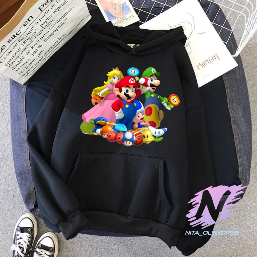 hoodie anak super mario bros