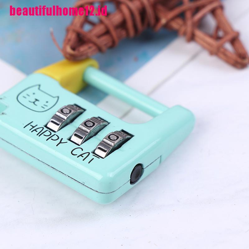 【beautifulhome12.id】Mini Resettable 3 Digit Combination Travel Luggage Suitcase Code Lock