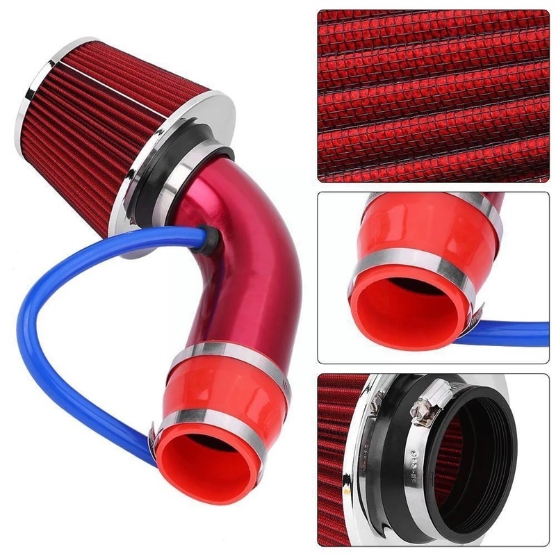 [3&quot; 76mm Car Air Intake Pipe Kit] [Cold Air Intake Aluminum Pipe Air filter Pipe]