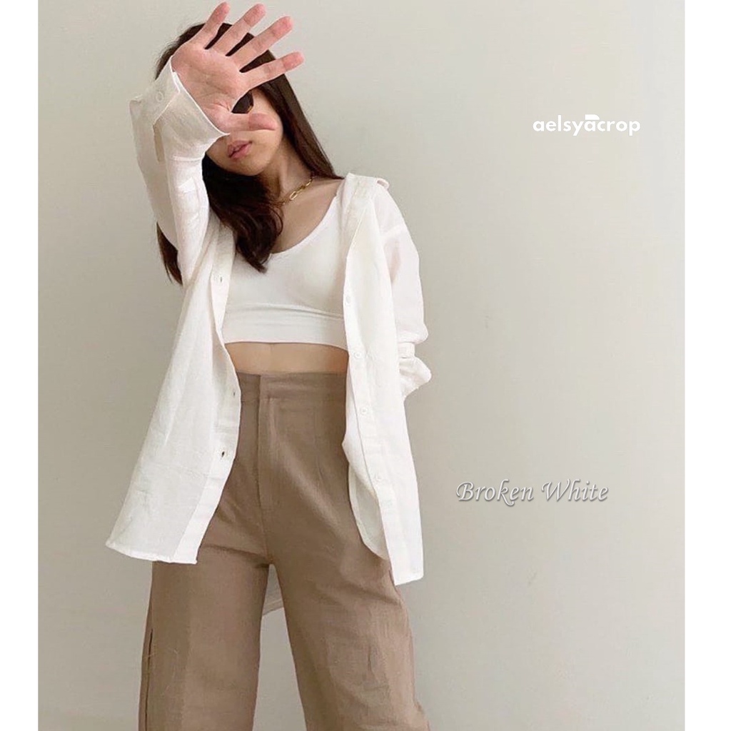 Kemeja Linen-Oversized Shirt-Kemeja Oversize Linen Wanita-Atasan Wanita Lengan Panjang