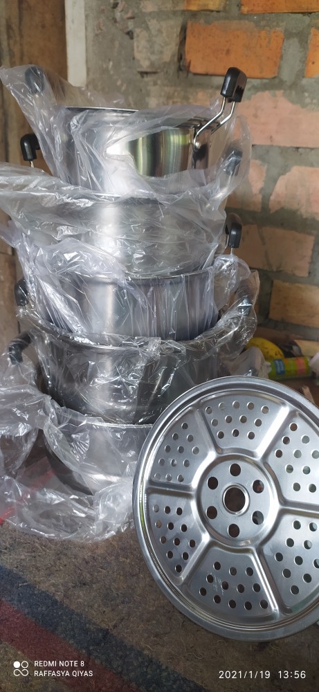 Promo Termurah Panci Isi 5 ( 5 Pcs+ 2 Steamer ) Hc High Pot Series 5pcs/panci Steamer Pot 2 Susun